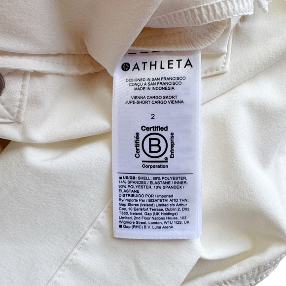 Athleta Vienna Cargo Skort Magnolia White Built in Shorts Size 2 Pockets 305514 - Picture 10 of 11